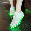 Image of LED Shoes Mens White Low Top Remote Light Shoes