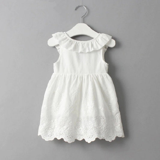 Lace Beach Girls White Toddler Dress for 2 3 4 5 6 7 8 9 Years