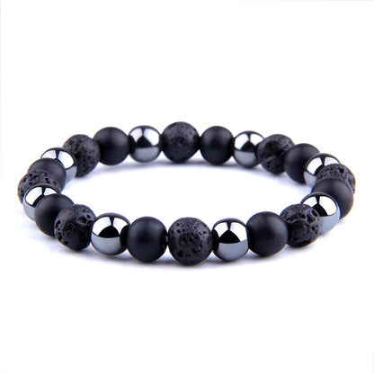 Natural Black Obsidian Hematite Tiger Eye Beads Bracelets