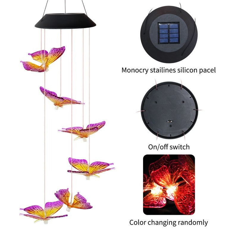 Color Changing Solar Powered LED Light - Wind Chimes Lights