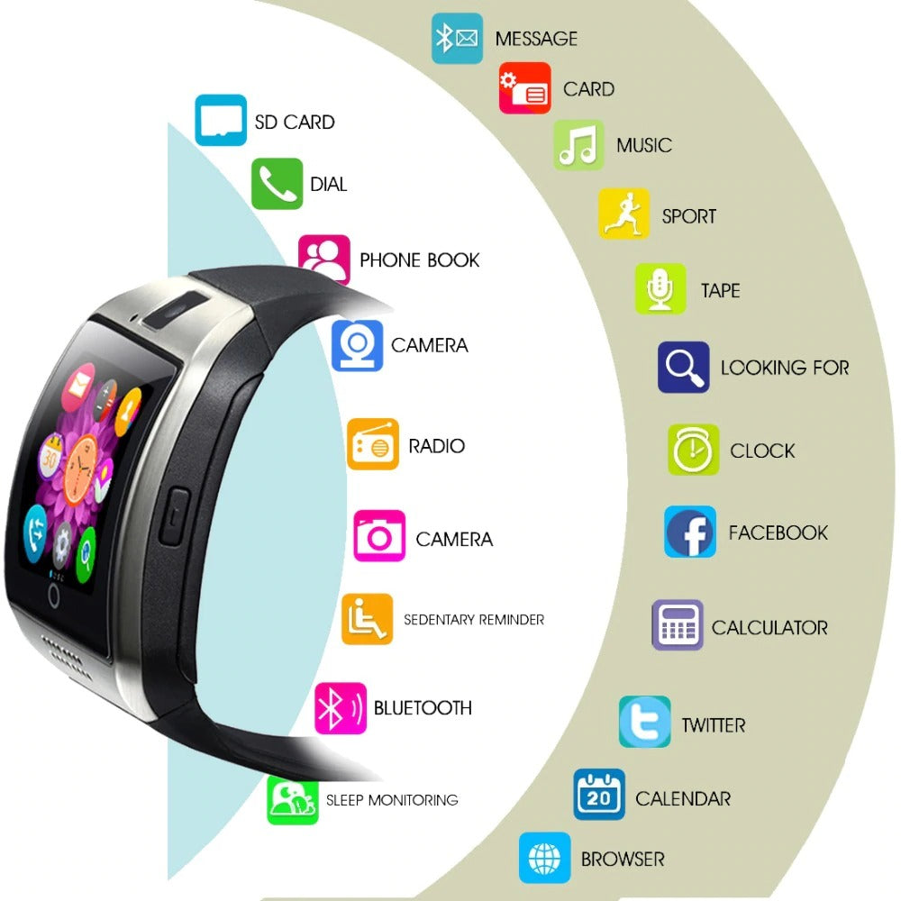 Smart watch with camera for android Bluettoth and waterproof