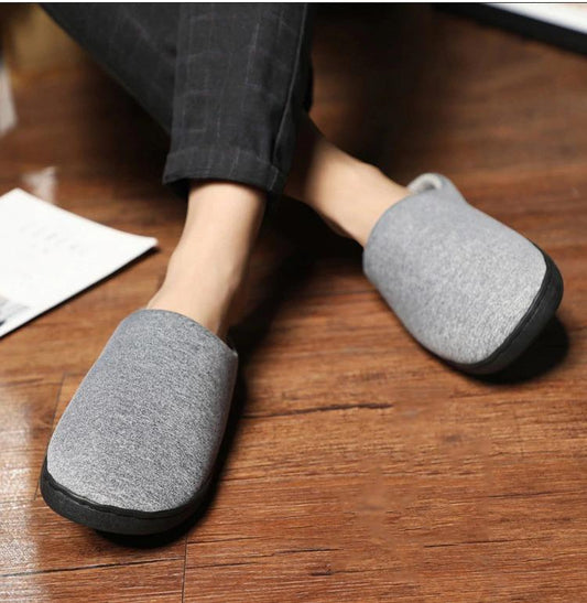 Home Mens Sheepskin Slippers Fur Flat Casual Shoe