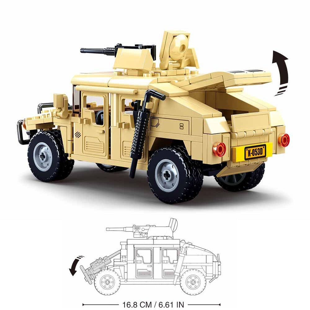 Military Vehicles Hummers US Army Marines Swat Special forces Soldier Weapon Model Building Blocks Brick