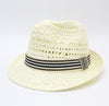 Image of Mens Straw Fedora Hat Vintage Panama Hat