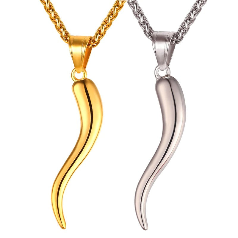 Italian Horn Necklace 14K Gold | Cornicello Pendant