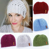 Image of Ponytail Beanie Messy Bun Beanie Winter Hat With Hole For Ponytail