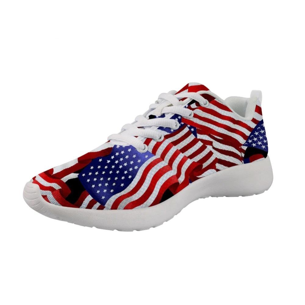 LED Shoes Mens American Flag Low Top