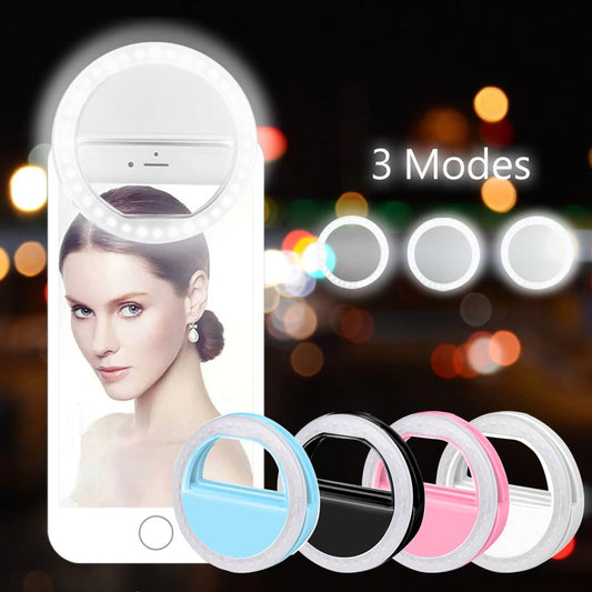 Rechargeable and Portable LED Selfie Ring Light