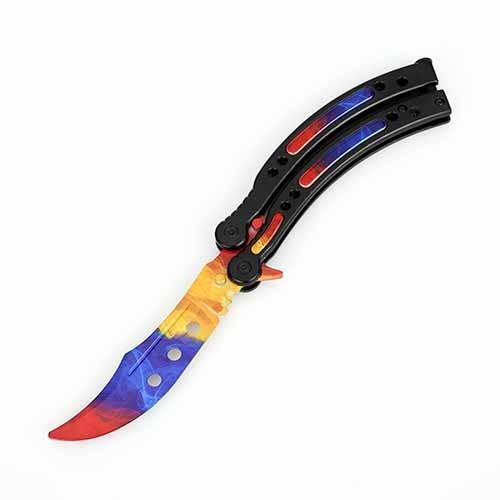 Folding Knife butterfly in knife fade doppler colors game butterfly knife trainer CS GO training knife not sharpen