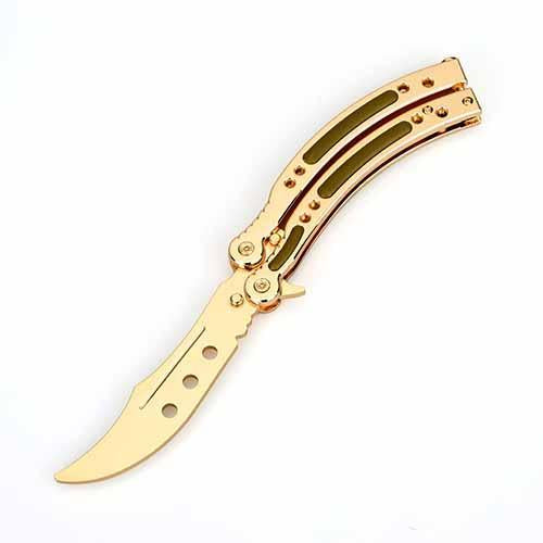 Folding Knife butterfly in knife fade doppler colors game butterfly knife trainer CS GO training knife not sharpen