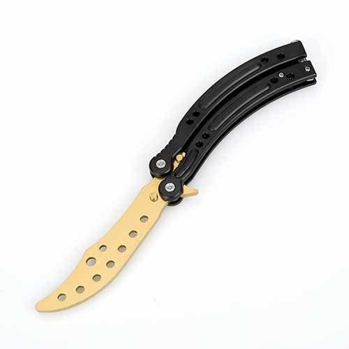 Folding Knife butterfly in knife fade doppler colors game butterfly knife trainer CS GO training knife not sharpen