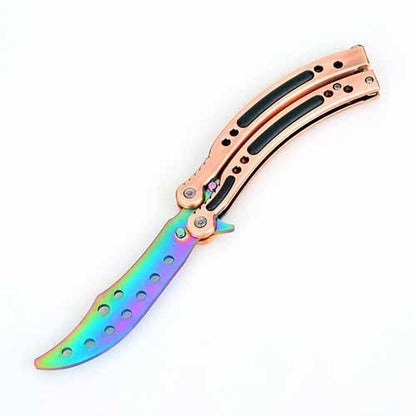 Folding Knife butterfly in knife fade doppler colors game butterfly knife trainer CS GO training knife not sharpen