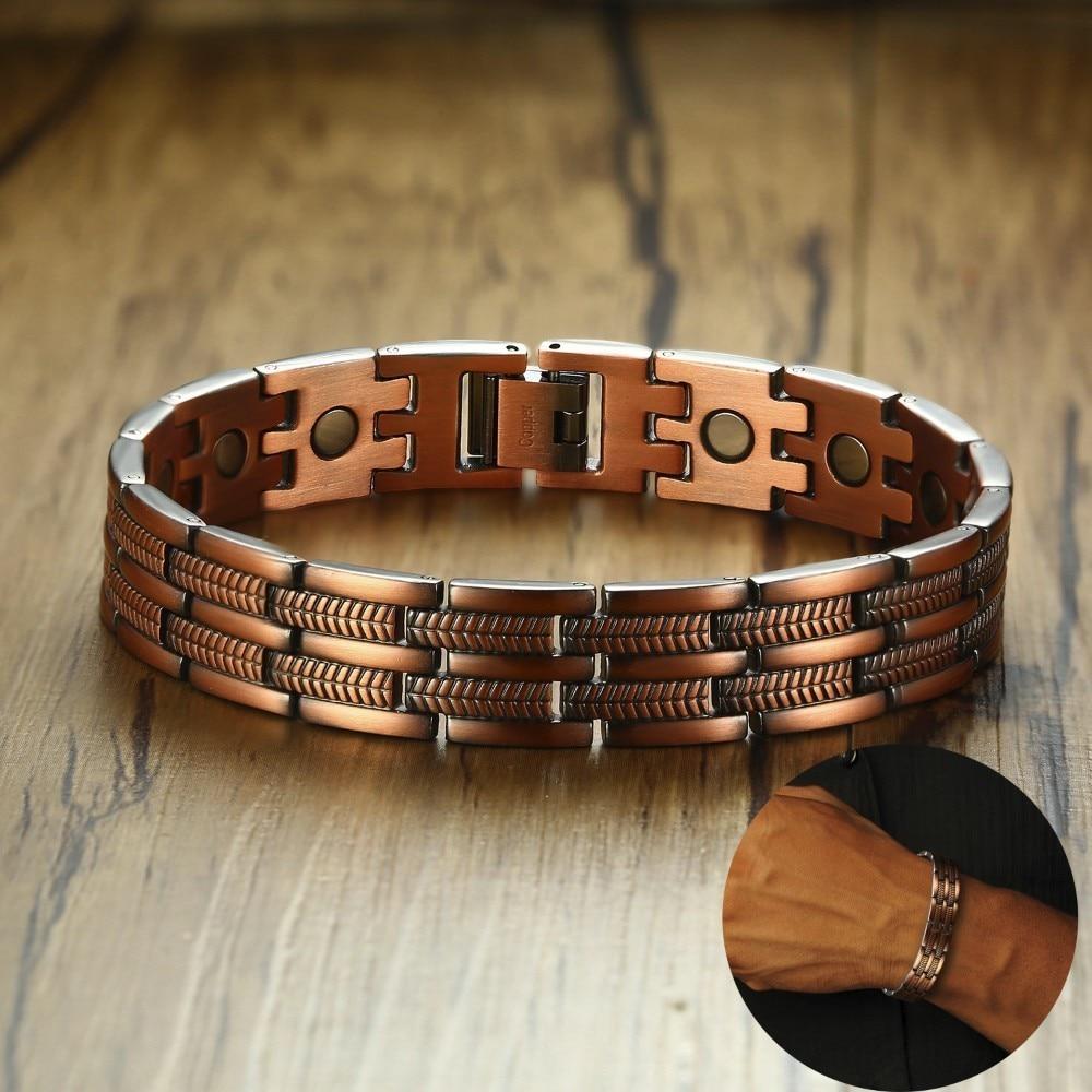 Men's Copper Therapy Bracelet - Pain Relief For Arthritis And Carpal Tunnel