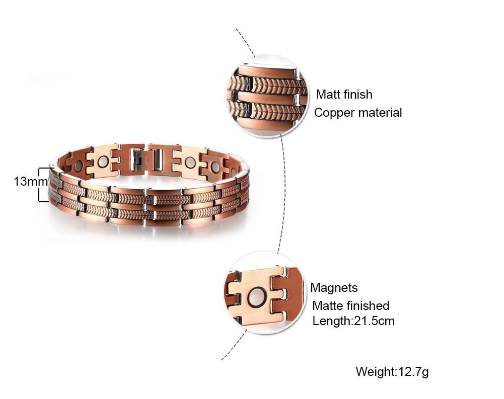 Men's Copper Therapy Bracelet - Pain Relief For Arthritis And Carpal Tunnel