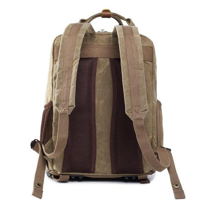 Waterproof Waxed Canvas Camera Backpack Fit 15.6 Inches Laptop