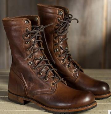 Men's High-Cut Lace-up Martin Boots Vintage Military Boot