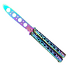 Image of Butterfly in Knife Stainless Steel Blade NO Sharp Metal Handle with Acrylic 3 Styles High Quality