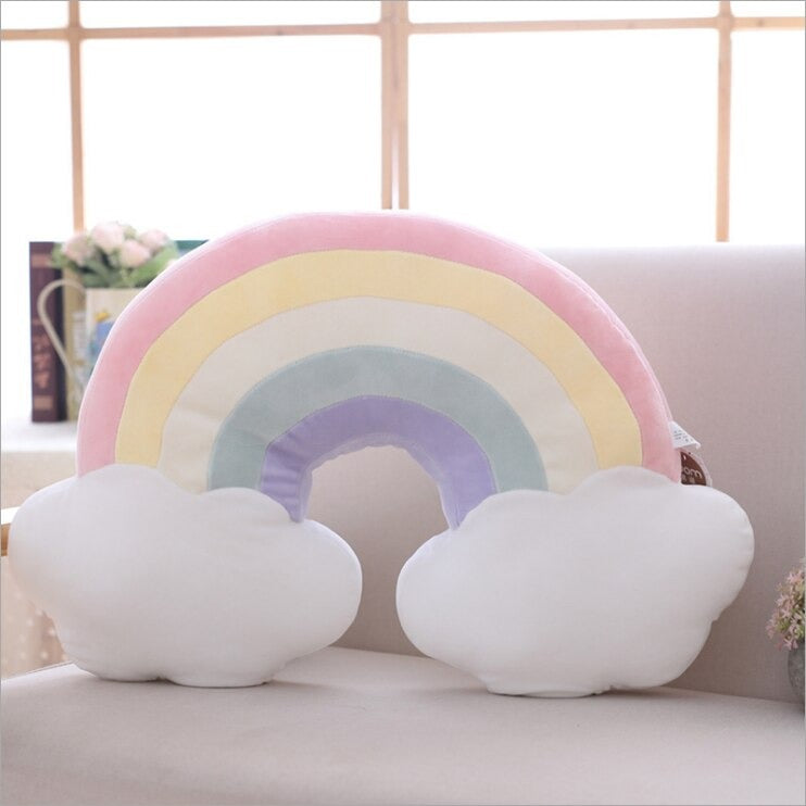 Supercute Sky Series Rainbow Pillow Room Decoration Rainbow Throw Pillow Plush Rainbow Shaped Pillow