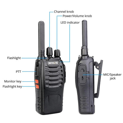 Radio Walkie Talkie 2 pcs USB Charging