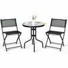 Image of 3 Piece Outdoor Bistro Set Table Folding Chairs