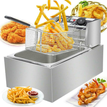 Electric Countertop Deep Fryer Basket 2500W 6L