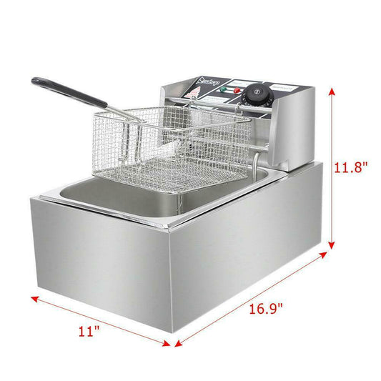 Electric Countertop Deep Fryer Basket 2500W 6L