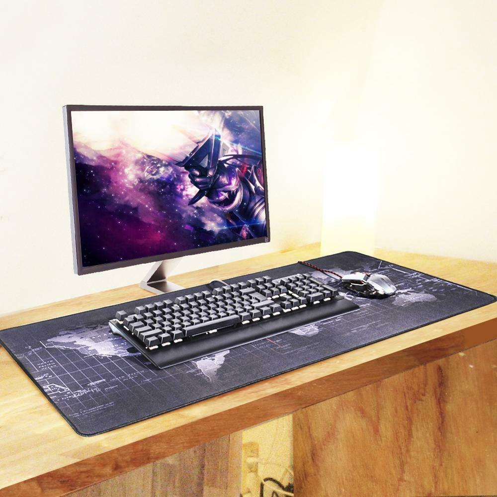 Extra Large Desk Mat 31.5"x11.8" Gaming Mouse Pad World Map