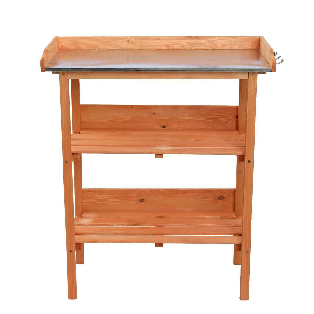 3 Tier Shelves with Hooks Potting Bench