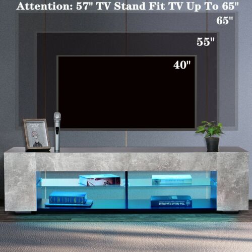 65 Inch Tv Stand Media Console Modern Cabinet Tv Stand with Led Lights