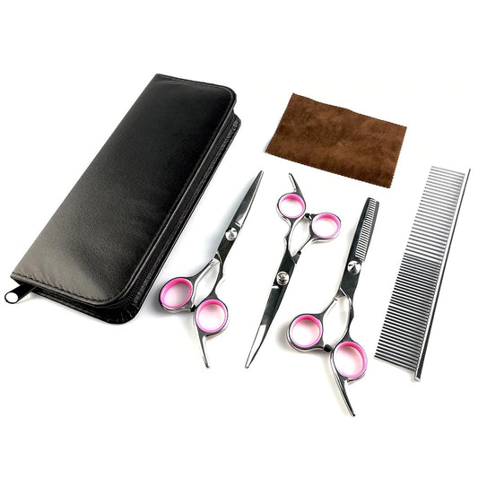 Pet Grooming Set with Steel Dog Scissors