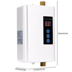 Digital 110V Tankless Hot Water Heater Electric On Domand Water Heater with Remote Control Instantaneous Water Heater