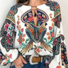 Image of Women Bohemian Clothing Blouse Vintage Shirt Womens Plus Size