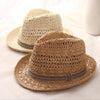 Image of Mens Straw Fedora Hat Vintage Panama Hat