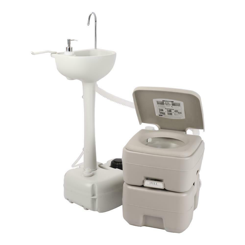 Portable Outdoor Sink for Garden Camping + Flush Toilet