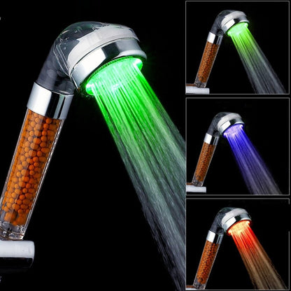 Color Changing LED Shower Light Temperature Control High Pressure Led Shower Light