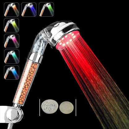 Color Changing LED Shower Light Temperature Control High Pressure Led Shower Light