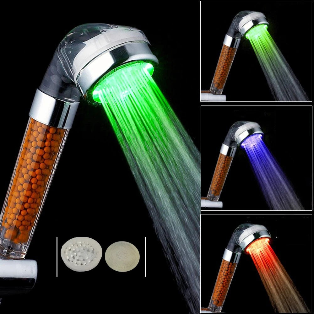 Color Changing LED Shower Light Temperature Control High Pressure Led Shower Light