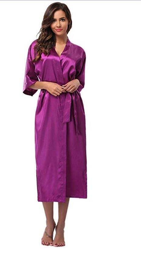 Women Silk Long Robe