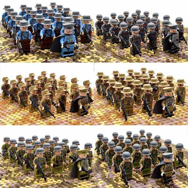 21PCs/set WWII Army Military Building Blocks German France Italy Japan Britain - Balma Home